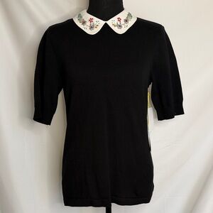 CECE EMBELLISHED COLLAR BLOUSE